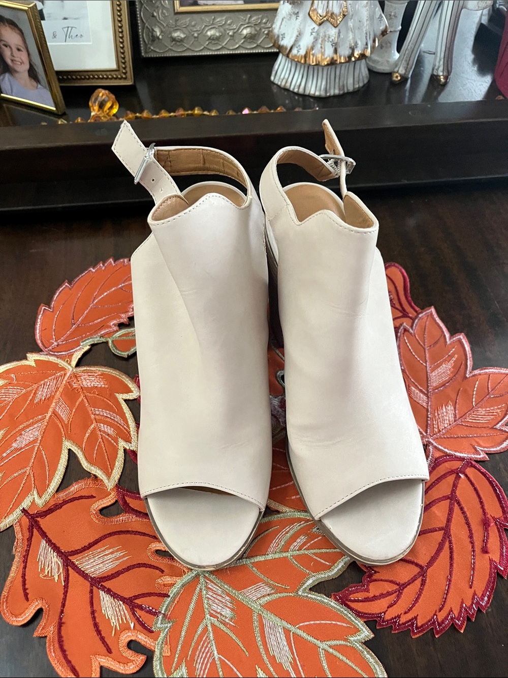 Dolce Vita Cream Open-Toe Slingback Heeled Sandals